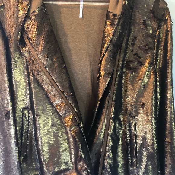 Free People Sequin Jacket Hood NWT - Picture 6 of 6